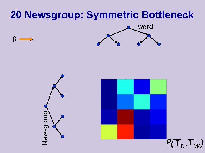 20 Newsgroup: Symmetric Bottleneck word Newsgroup P(TD, TW) 