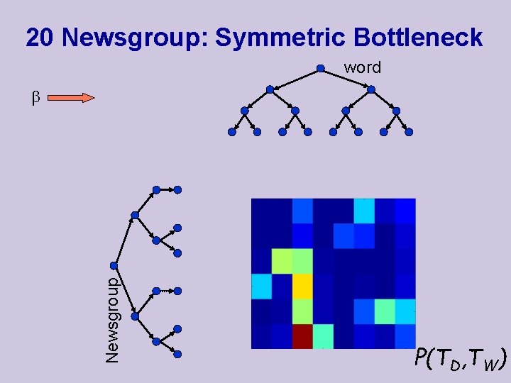 20 Newsgroup: Symmetric Bottleneck word Newsgroup P(TD, TW) 