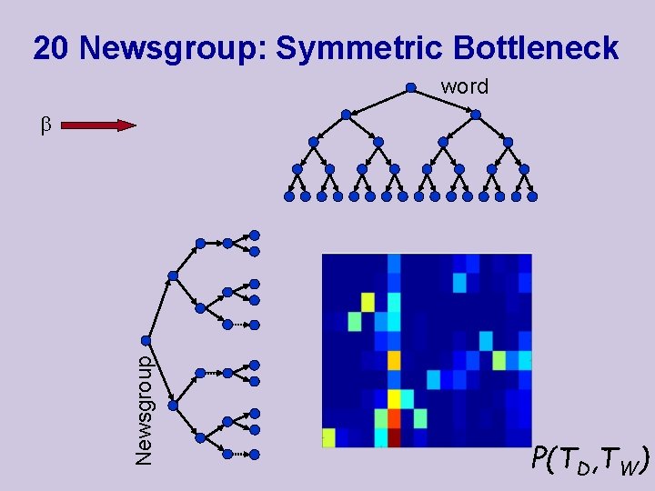 20 Newsgroup: Symmetric Bottleneck word Newsgroup P(TD, TW) 