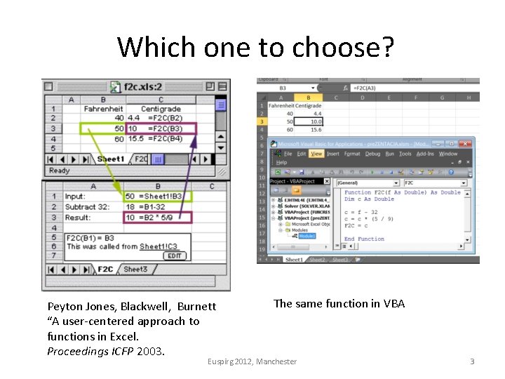 Which one to choose? Peyton Jones, Blackwell, Burnett “A user-centered approach to functions in
