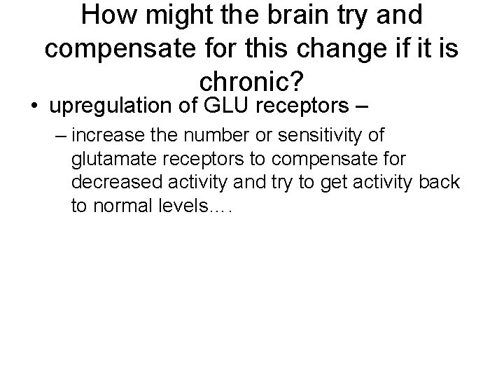How might the brain try and compensate for this change if it is chronic?