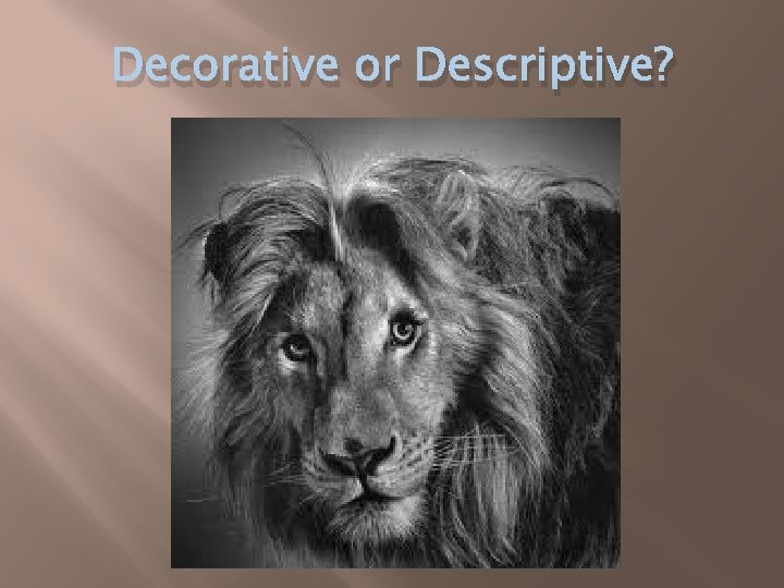 Decorative or Descriptive? 