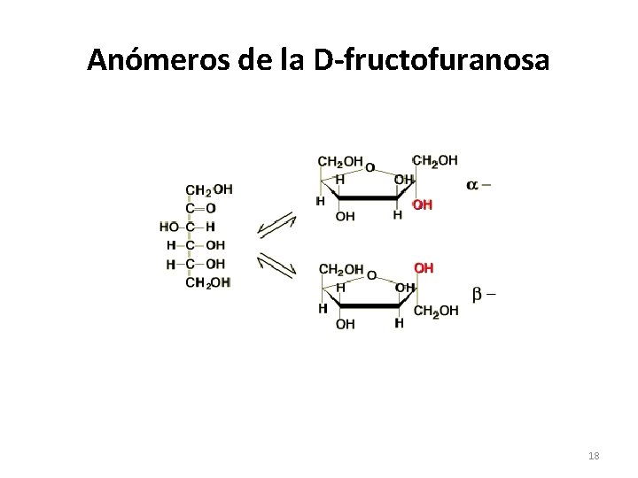 Anómeros de la D-fructofuranosa 18 