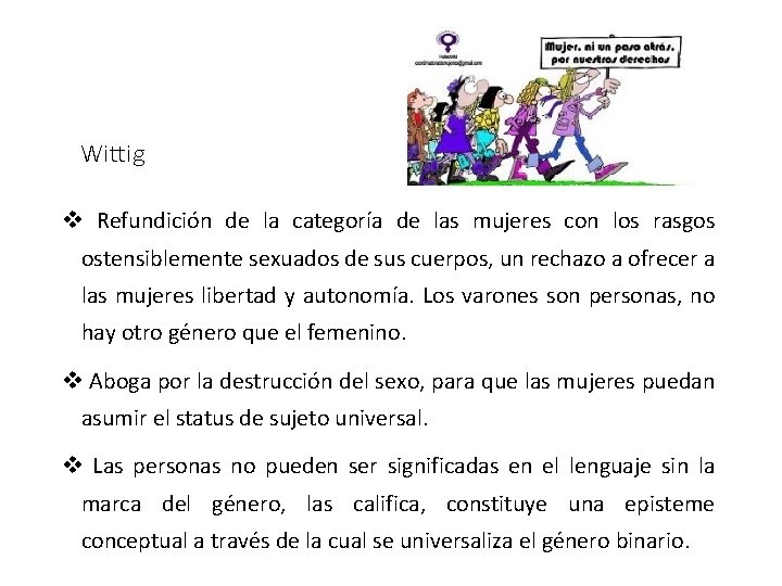 Wittig v Refundición de la categoría de las mujeres con los rasgos ostensiblemente sexuados