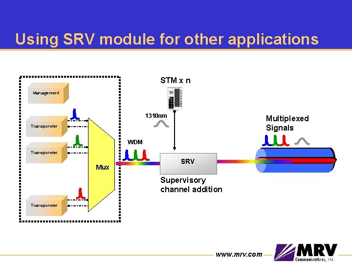 Using SRV module for other applications STM x n Management 1310 nm Multiplexed Signals