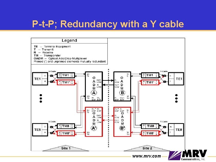 P-t-P; Redundancy with a Y cable www. mrv. com P-t-P; Redundancy with a Y cable www. mrv. com