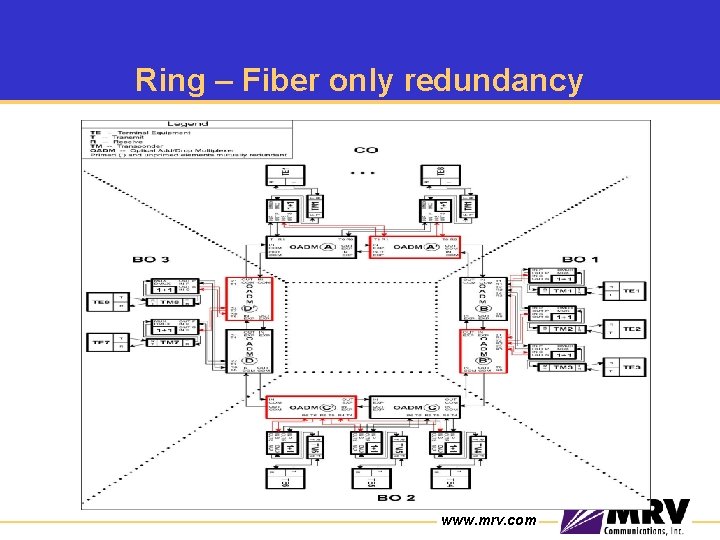 Ring – Fiber only redundancy www. mrv. com Ring – Fiber only redundancy www. mrv. com