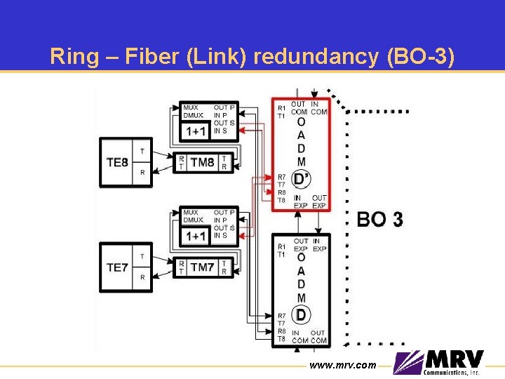 Ring – Fiber (Link) redundancy (BO-3) www. mrv. com 