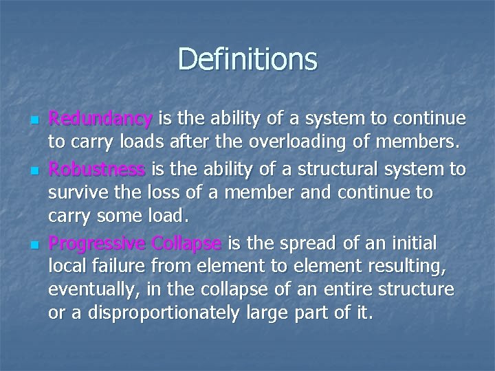 Definitions n n n Redundancy is the ability of a system to continue to