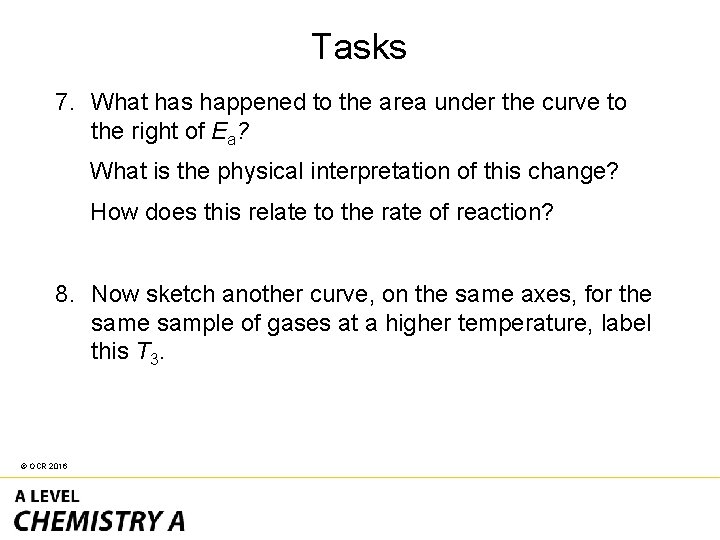 Tasks 7. What has happened to the area under the curve to the right