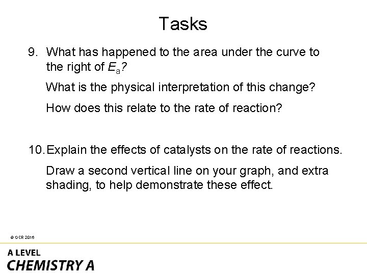 Tasks 9. What has happened to the area under the curve to the right