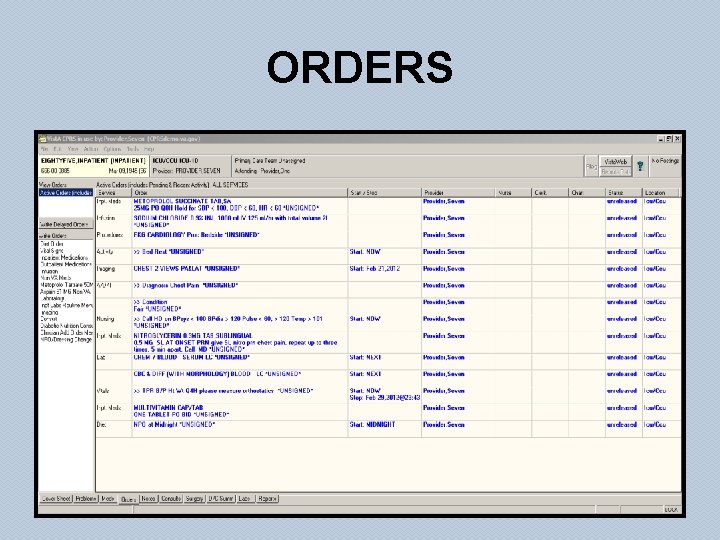 ORDERS 