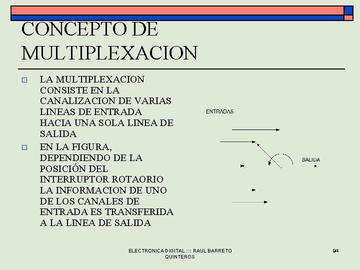 CONCEPTO DE MULTIPLEXACION o o LA MULTIPLEXACION CONSISTE EN LA CANALIZACION DE VARIAS LINEAS CONCEPTO DE MULTIPLEXACION o o LA MULTIPLEXACION CONSISTE EN LA CANALIZACION DE VARIAS LINEAS