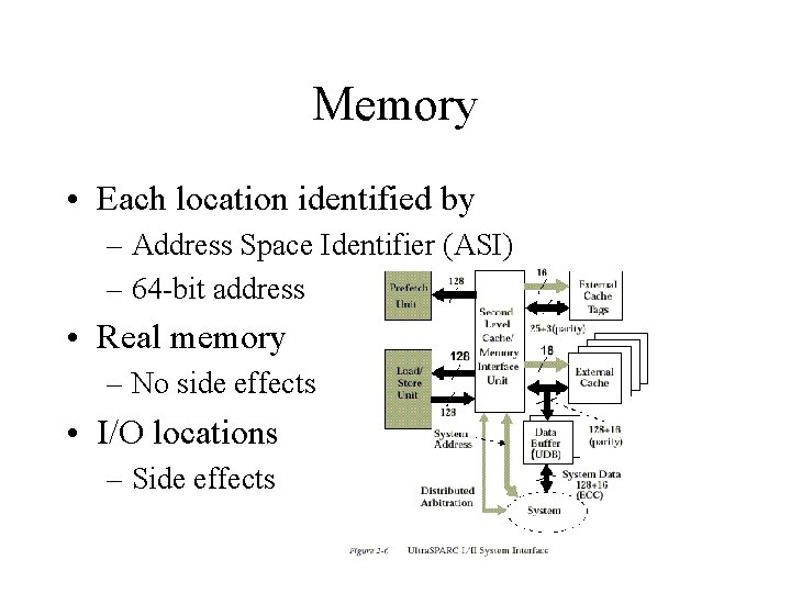 Memory • Each location identified by – Address Space Identifier (ASI) – 64 -bit