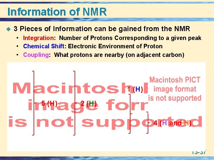 Information of NMR u 3 Pieces of Information can be gained from the NMR