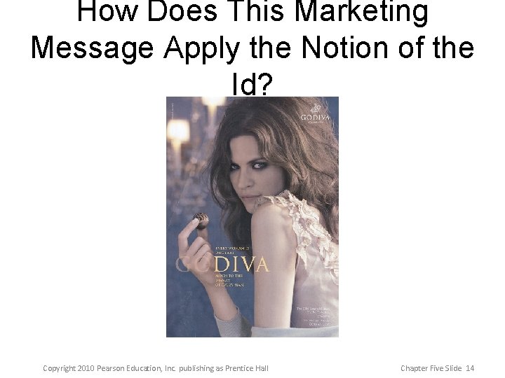 How Does This Marketing Message Apply the Notion of the Id? Copyright 2010 Pearson