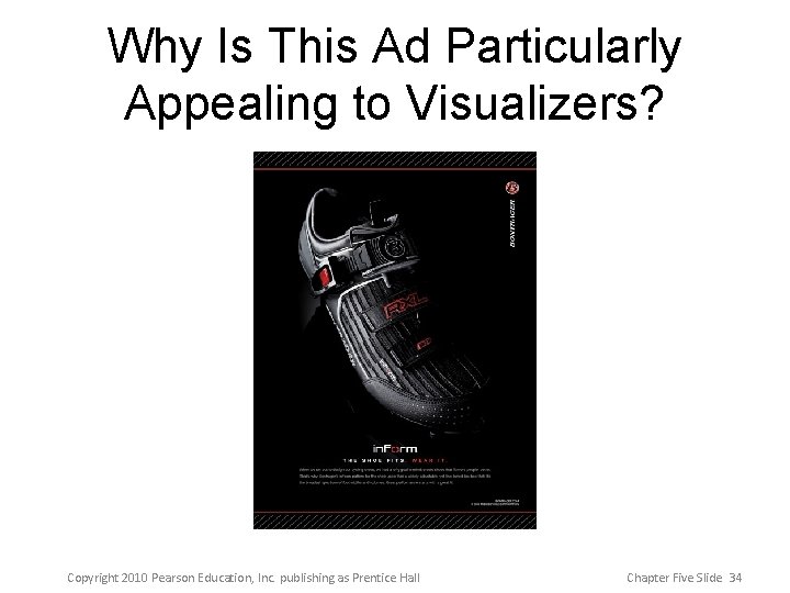 Why Is This Ad Particularly Appealing to Visualizers? Copyright 2010 Pearson Education, Inc. publishing