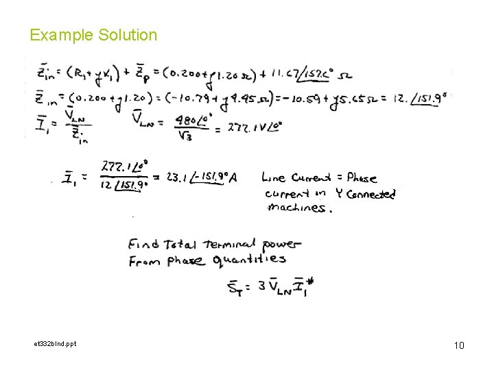 Example Solution et 332 b. Ind. ppt 10 