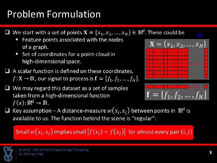 Problem Formulation n … … Another Take on Patch-Based Image Processing By: Michael Elad