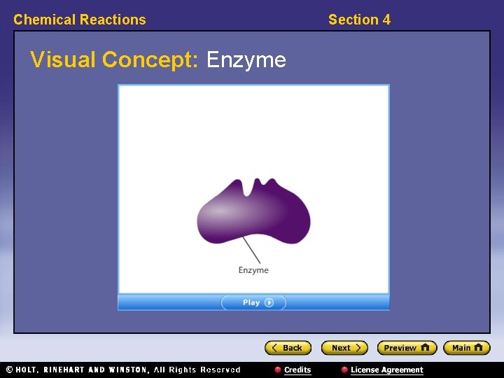 Chemical Reactions Visual Concept: Enzyme Section 4 