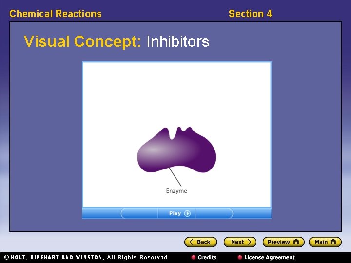 Chemical Reactions Visual Concept: Inhibitors Section 4 