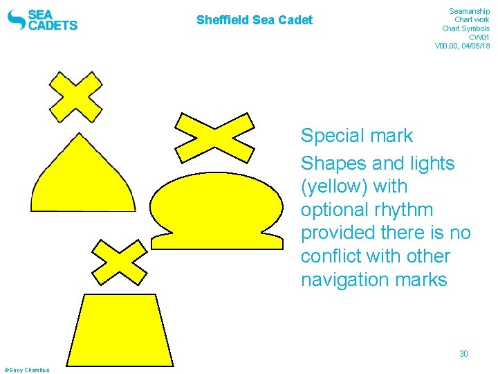 Sheffield Sea Cadet Seamanship Chart work Chart Symbols CW 01 V 00. 00, 04/05/18