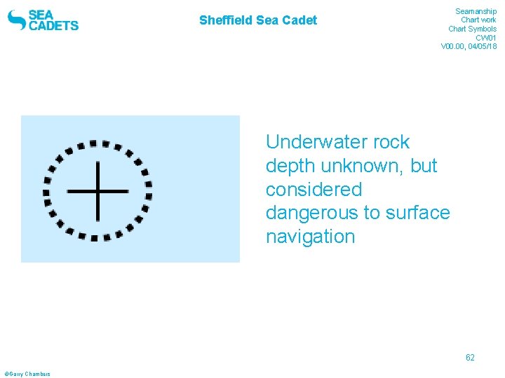 Sheffield Sea Cadet Seamanship Chart work Chart Symbols CW 01 V 00. 00, 04/05/18