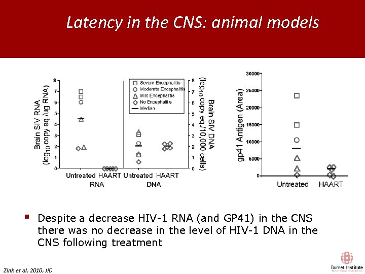 Latency in the CNS: animal models Day 0 12 IV SIV Innoculation 175 Examination