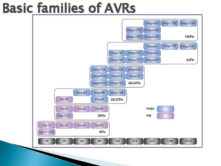 Basic families of AVRs 