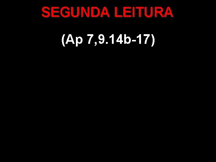 SEGUNDA LEITURA (Ap 7, 9. 14 b-17) 