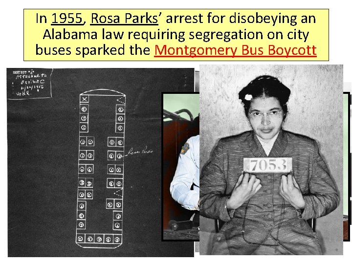 In 1955, Rosa Parks’ arrest for disobeying an Alabama law requiring segregation on city