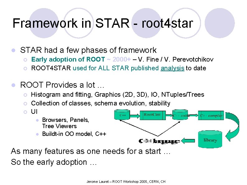 Framework in STAR - root 4 star l STAR had a few phases of