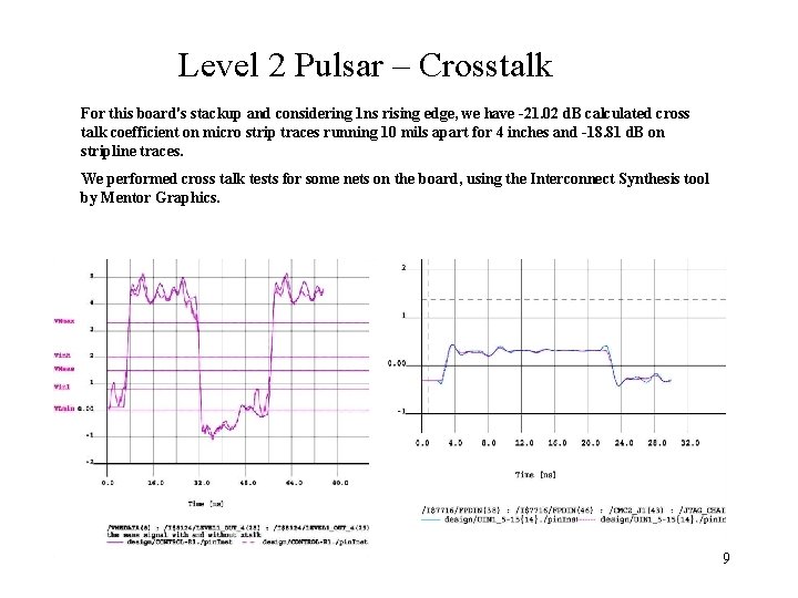 Level 2 Pulsar – Crosstalk For this board's stackup and considering 1 ns rising