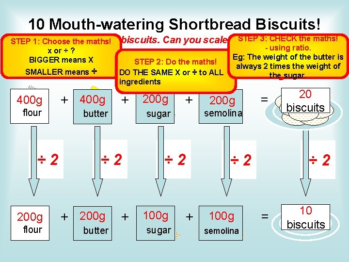 10 Mouth-watering Shortbread Biscuits! STEPthe 3: CHECK the maths! This the recipe for 20