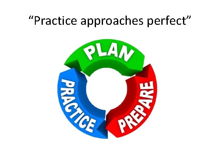 “Practice approaches perfect” 