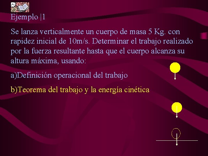 Ejemplo |1 Se lanza verticalmente un cuerpo de masa 5 Kg. con rapidez inicial