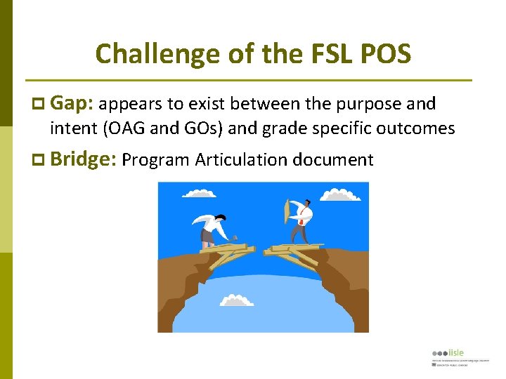 Challenge of the FSL POS Gap: appears to exist between the purpose and intent