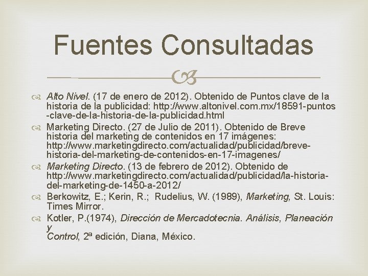 Fuentes Consultadas Alto Nivel. (17 de enero de 2012). Obtenido de Puntos clave de