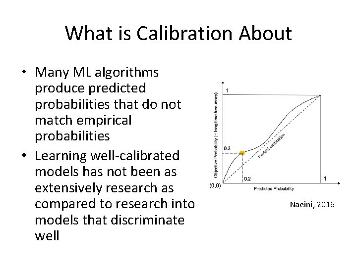 What is Calibration About • Many ML algorithms produce predicted probabilities that do not