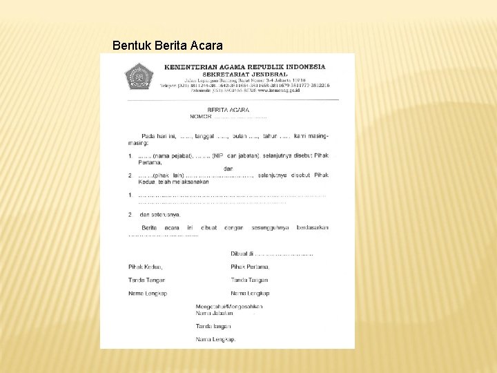 Bentuk Berita Acara 