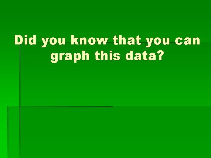 Did you know that you can graph this data? 