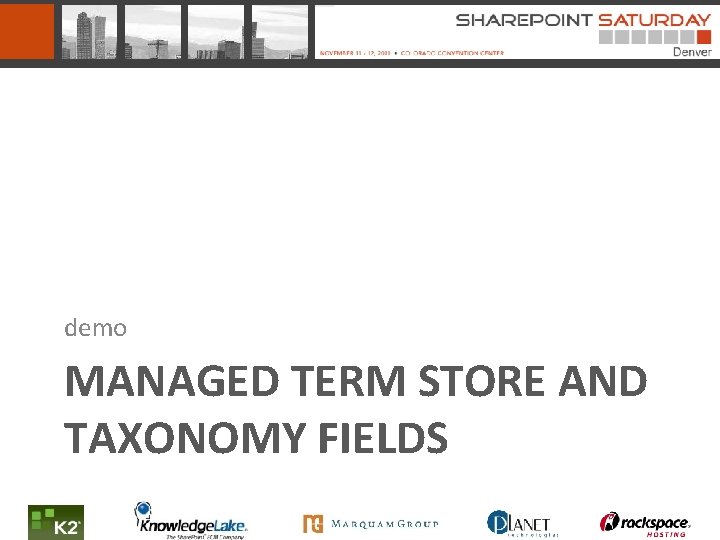 demo MANAGED TERM STORE AND TAXONOMY FIELDS 