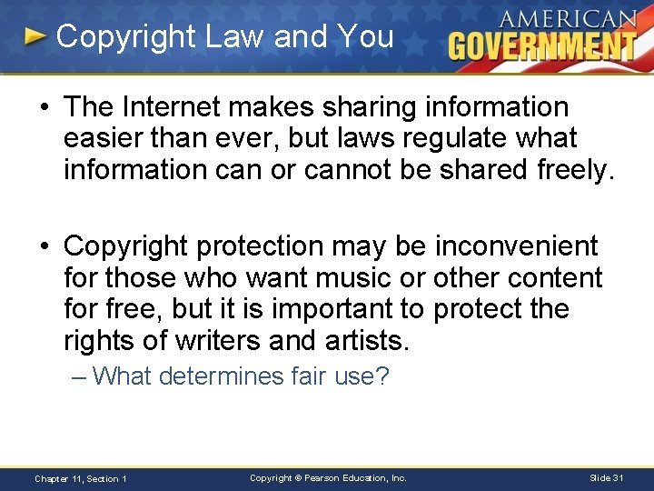 Copyright Law and You • The Internet makes sharing information easier than ever, but