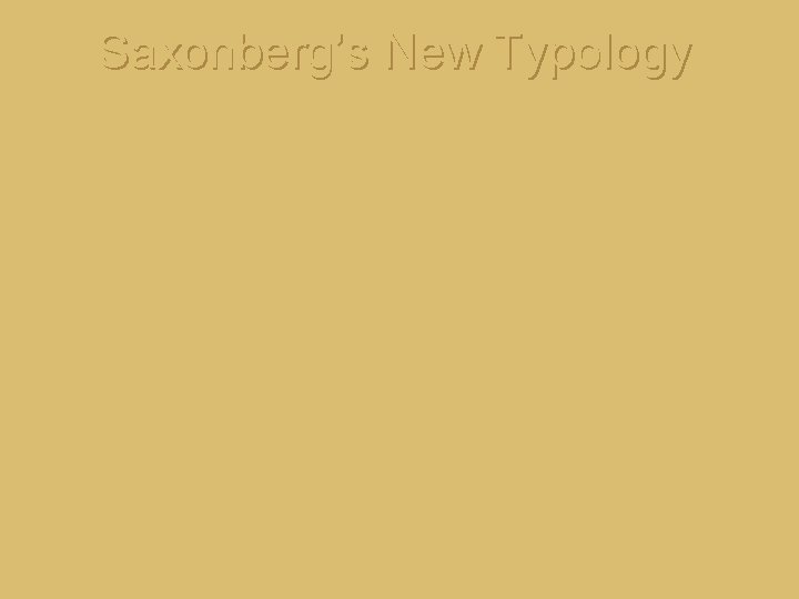 Saxonberg’s New Typology 