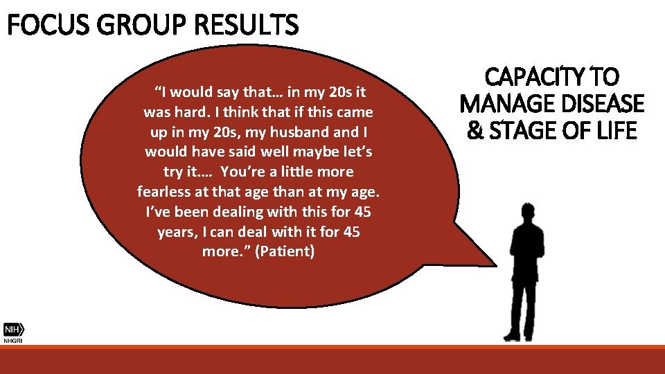 FOCUS GROUP RESULTS “I would say that… in my 20 s it was hard.