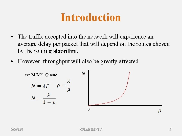 Introduction • The traffic accepted into the network will experience an average delay per