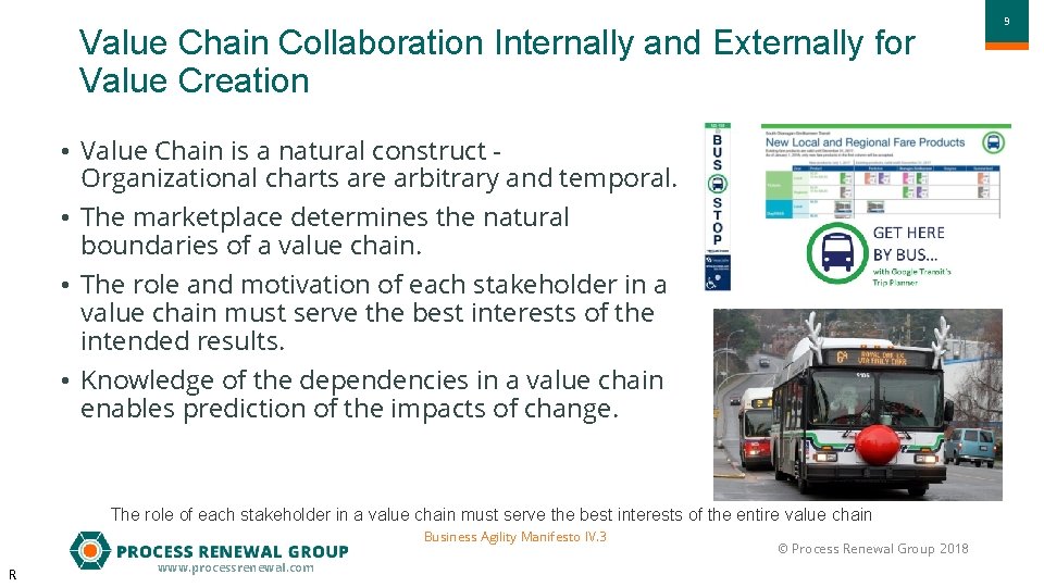 Value Chain Collaboration Internally and Externally for Value Creation • Value Chain is a