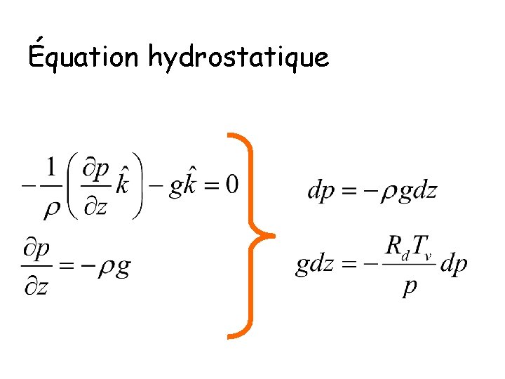 Équation hydrostatique 
