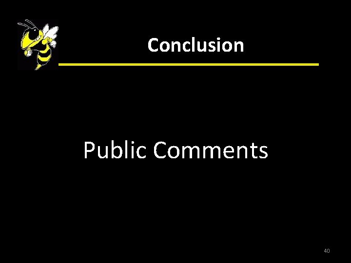 Conclusion Public Comments 40 