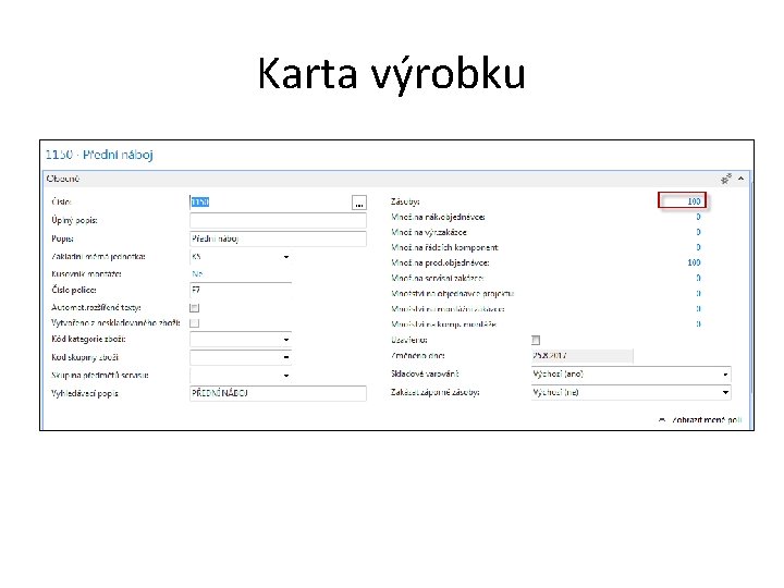 Karta výrobku  Karta výrobku